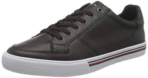 Tommy Hilfiger Core Corporate Leather Sneaker, Zapatillas Hombre, Black, 41 EU