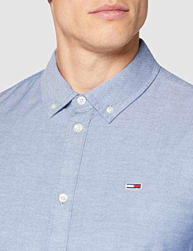 Tommy Hilfiger TJM Slim Stretch Oxford Shirt Camisa, Azul (Twilight Navy), XXL para Hombre