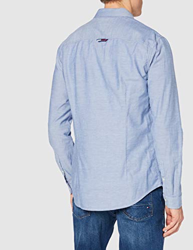 Tommy Hilfiger TJM Slim Stretch Oxford Shirt Camisa, Azul (Twilight Navy), XXL para Hombre