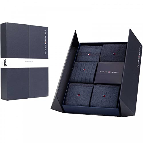 Tommy Hilfiger Tommy Hilfiger Birdseye Men'S SoCKs Gift Box, Calcetín Clásico para Hombre, Multicolor (Jeans), 43 Regular