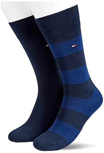 Tommy Hilfiger Tommy Hilfiger Stripe And Dot Men'S SoCKs Tin Gift Box, Calcetín Clásico para Hombre, Azul (Navy), 39/42