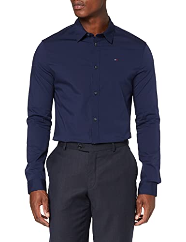 Tommy Jeans Original Stretch Camisa, Azul (Black Iris 002), XX-Large para Hombre