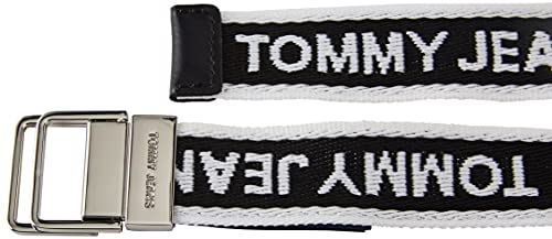 Tommy Jeans TJW Mini Logo Tape Belt Cinturón, Black, 75 para Mujer
