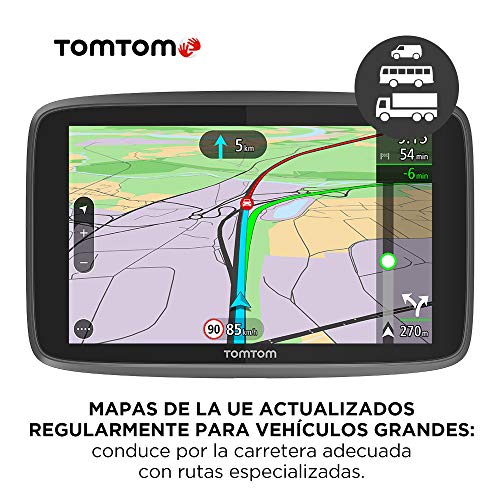 TomTom GO Professional 520, Navegación Profesional para Vehículos Grandes, Tomtom Traffic a Través de Smartphone, 5 pulgadas, Negro/Gris