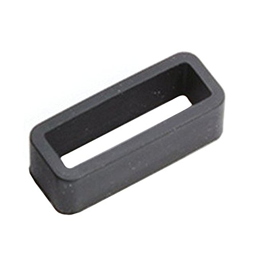 TOOGOO Retenedor de correa para reloj Negro Hebilla de Caucho de anillo 24mm