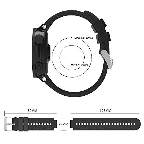 TOPsic Garmin Forerunner 235 Correa, Reemplazo Suave Silicona Watch Band Deportiva Accessorios de Reloj Pulsera Ajustable Correa para Garmin Forerunner 235/220/230/620/630/735 Correa