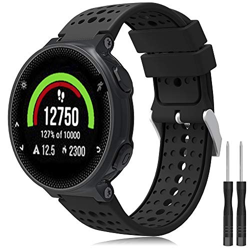 TOPsic Garmin Forerunner 235 Correa, Reemplazo Suave Silicona Watch Band Deportiva Accessorios de Reloj Pulsera Ajustable Correa para Garmin Forerunner 235/220/230/620/630/735 Correa