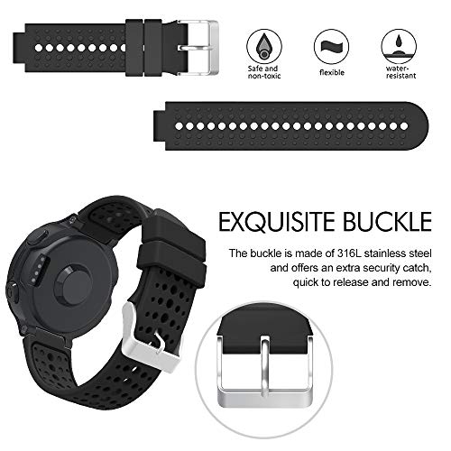 TOPsic Garmin Forerunner 235 Correa, Reemplazo Suave Silicona Watch Band Deportiva Accessorios de Reloj Pulsera Ajustable Correa para Garmin Forerunner 235/220/230/620/630/735 Correa