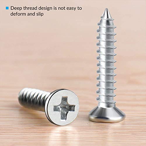 Tornillo autorroscante de acero inoxidable M4 de 300 piezas, tornillo de cabeza plana cruzada, kit de clasificación de tornillos autorroscantes de12 mm16mm25 mm, grupo de tornillos para carpintería