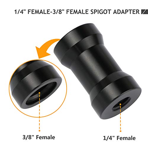 Tornillo Camara Adaptador 1/4 a 3/8 Kit Rosca Tripode Convertidor, 22 Piezas de negro Tornillos Convertidores Adaptadores Pulgada de Metal para Cámara, Trípode, Rig de Hombro, Soporte de Luz