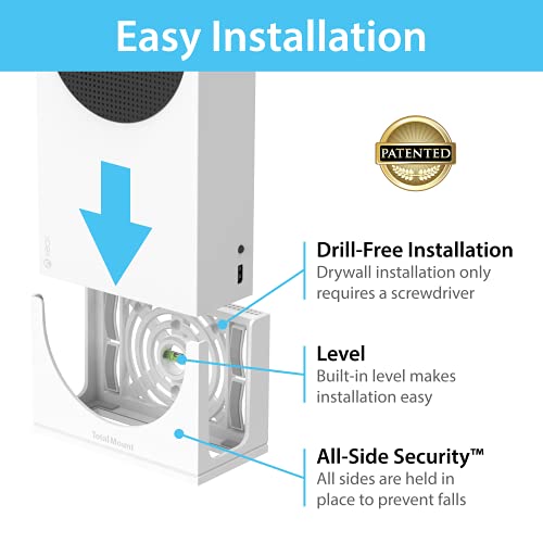 TotalMount Soporte de Pared para la Consola Xbox Series S con gestión del Calor y Clip de Seguridad Negro (0317)