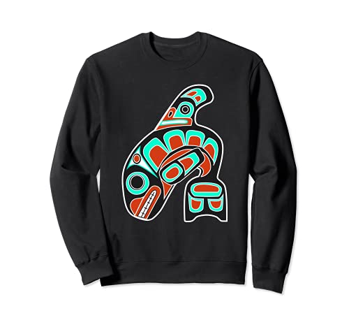 Tótem nativo americano Tribal - Orca Whale Haida Art Sudadera