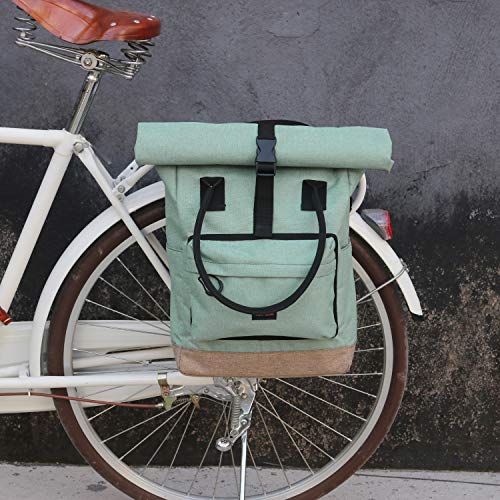 TOURBON Bolsa enrollable de nailon con clip para el mercado, alforjas para bicicletas, bandolera