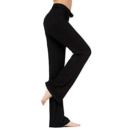 TownCat Pantalones de Entrenamiento para Mujer, Pantalones de Yoga, Pantalones Informales de Yoga con cordón para Yoga y Correr, Tallas (Negro, L)
