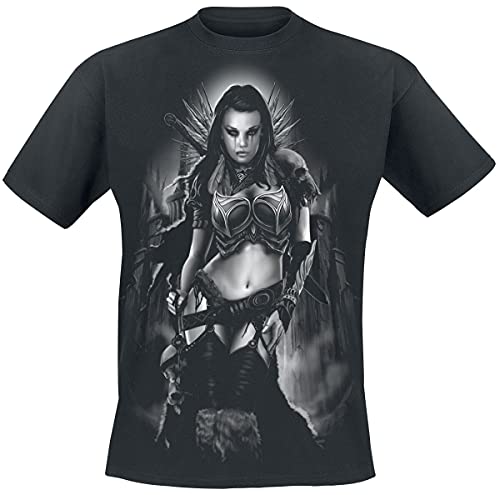 Toxic Angel Hel Hombre Camiseta Negro S, 100% algodón, Regular