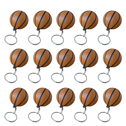 TOYANDONA Llaveros 15 Piezas Llavero de Baloncesto en Forma de Pu Llaveros Colgantes Bolso Accesorios Regalo para Fanáticos Del Deporte (Café)