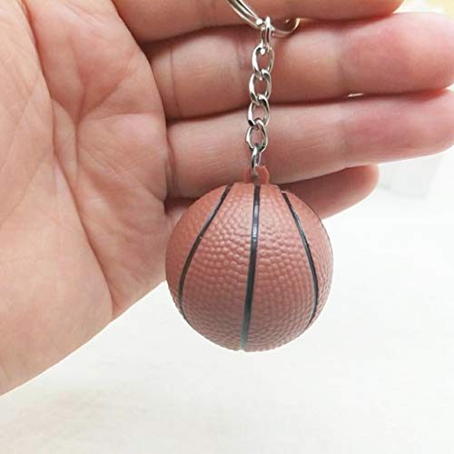 TOYANDONA Llaveros 15 Piezas Llavero de Baloncesto en Forma de Pu Llaveros Colgantes Bolso Accesorios Regalo para Fanáticos Del Deporte (Café)