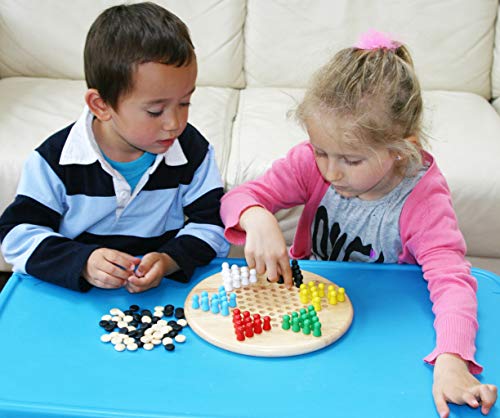 Toys of Wood Oxford TOWO Juego de Damas Chinas y Gobang (Cinco en una Fila) - Juego de Mesa Familiar 2 en 1 - Juegos de Mesa de 6 años y Adultos - Juegos de Madera para Toda la Familia.