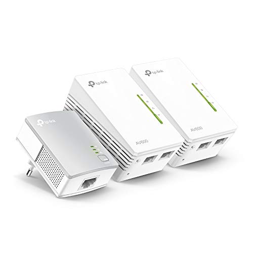 TP-Link TL-WPA4220T KIT - Extensor Universal de Cobertura Wi-Fi AV600+AC300, 5 Puertos, Cable Ethernet (3-Pack)