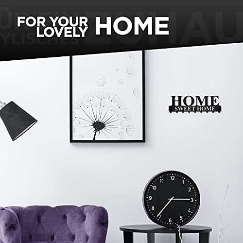 tradeNX - Colgador para Llaves de Pared en Metal, con Texto en inglés Home Sweet Home, traducción de Hogar, Dulce hogar, en Negro