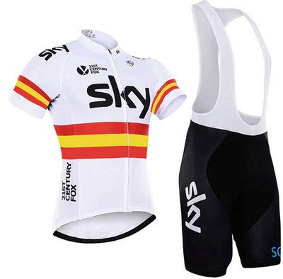 Traje de Ciclismo Hombre de Equipos Profesionales. Culotte y Maillot. Ropa Ciclismo con Badana 12D Gel Pad para MTB Spinning, Equipacion Ciclismo Bicicleta de Carretera