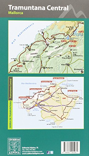 Tramuntana Central mapa excursionista. Mallorca. Escala 1:25.000. Español, Català, English, Deustch. Alpina Editorial. (Mapa Y Guia Excursionista)