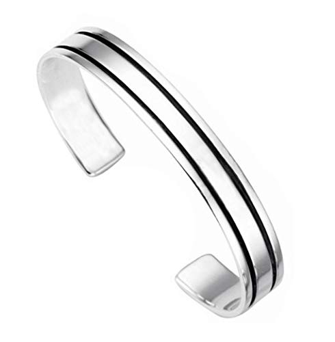 TreasureBay TBMB995 – Pulsera rígida para hombres de plata maciza de ley 925, 29,5 gramos