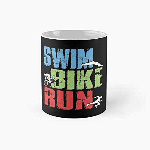 Triathlon- Swim Bike Run Triathlete Classic Taza de café divertida de 325 ml