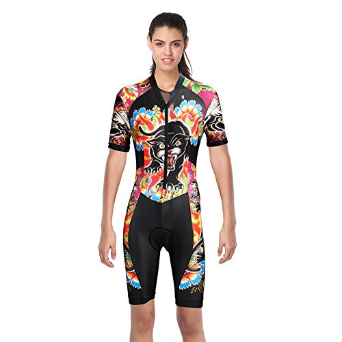 Triatlón Ciclismo Maillot Traje de Mujer MTB Bike Kit Skinsuit Speed Jumpsuit Summer Casual One Piece Compression Camiseta,M