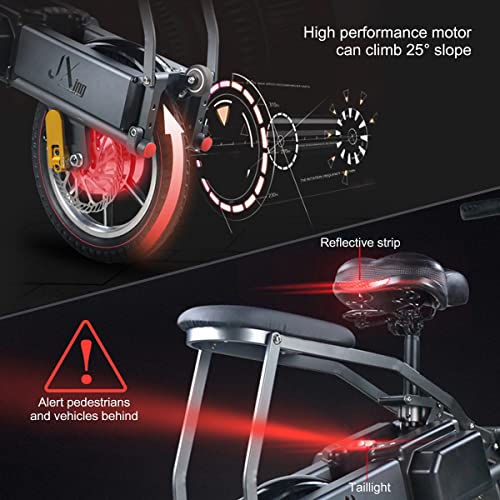 Triciclo eléctrico para adultos, plegable, tres ruedas, bicicleta eléctrica de montaña, batería de litio doble, tres modos de velocidad (negro)