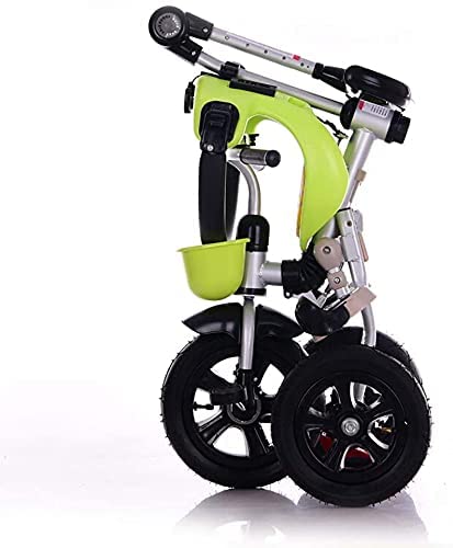 Triciclo para bebé, rueda vacía de titanio, multifunción, 3 en 1, plegable con un solo botón, bebé de 1 a 6 años al aire libre, 2 colores, (94-106) X73x45cm (color: verde) s por 1-3 Sí Happy house