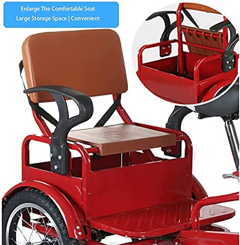 Triciclo Plegable para Ancianos, Bicicleta Reclinada Adulta, Bicicleta De Crucero Completa, Recoger Y Dejar A Los Niños con La Cesta De La Compra Y El Asiento Trasero, 16In Las Ruedas De,Negro