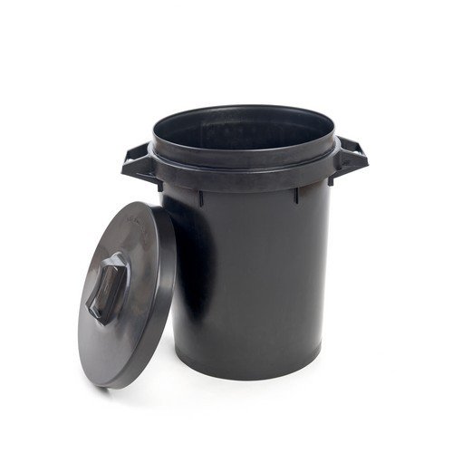 Trilanco - Cubo de basura resistente (90 Litros) (Negro)