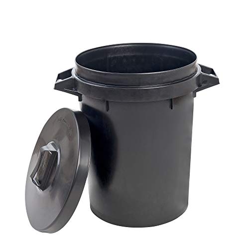 Trilanco - Cubo de basura resistente (90 Litros) (Negro)