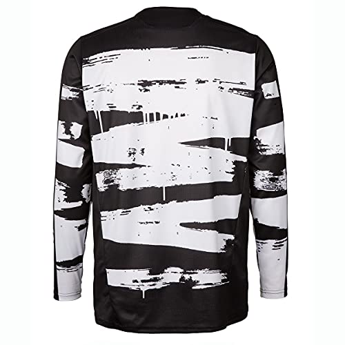 Troy Lee Designs Hombres | Downhill | BMX | Mountain Bike Sprint Jersey de manga larga cepillado, Negro/Blanco, Medium