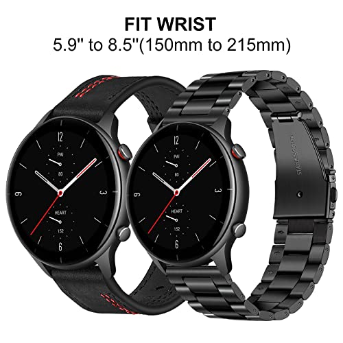 TRUMiRR Compatible con Amazfit GTR 2e Correa, 22mm Correa de Reloj de Acero Inoxidable de Malla Tejida para Amazfit GTR 2e/ GTR 2/Smartwatch GTR 47mm