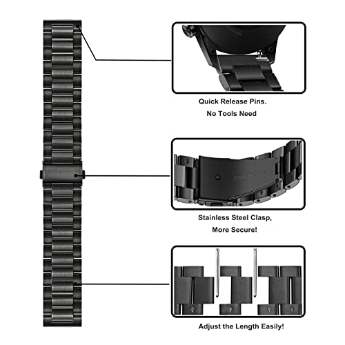 TRUMiRR Compatible con Amazfit GTR 2e Correa, 22mm Correa de Reloj de Acero Inoxidable de Malla Tejida para Amazfit GTR 2e/ GTR 2/Smartwatch GTR 47mm