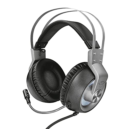 Trust GXT 4376 - Ruptor Auriculares Gaming con Unidades acústicas de 50 mm, Sonido Envolvente 7.1 e iluminación, Gris