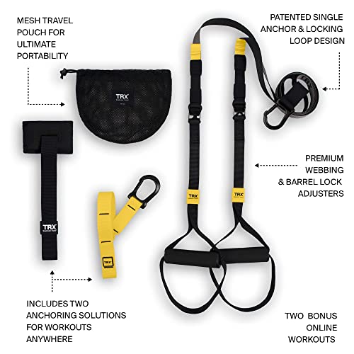 TRX GO - Sistema de Entrenamiento en suspensión - para quienes viajan Mucho por Trabajo y entusiastas del Fitness en Todas Sus etapas - App del Club de Entrenamiento TRX - Gris