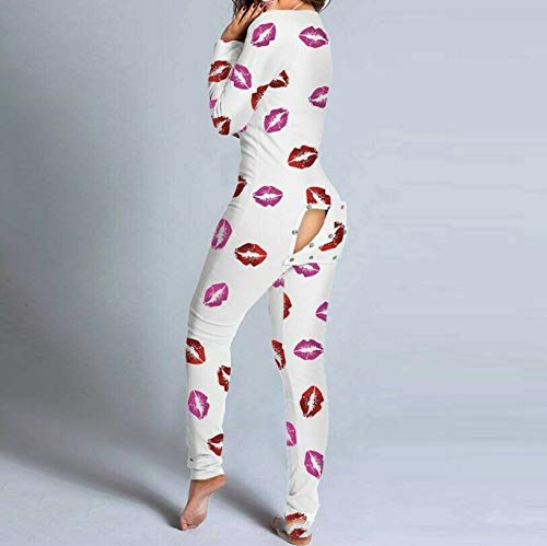 TTCPUYSA Sexy Pijama Mujer Mono Señora Pijama Traje Señoras Pijamas Casuales Espalda Abierta Trasero (Black, L)