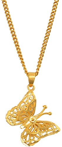 TTDAltd Pequeño Amuleto Colgante De Mariposa Collar Mujer S Chica Oro PNG Regalo # 006609