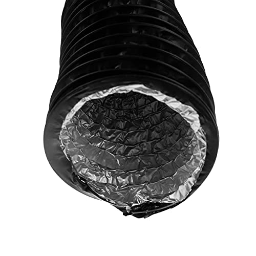 Tubo de escape de aluminio flexible de 100 mm. Tubos de aire flexibles para ventilación, conductos flexibles para calefacción, refrigeración y ventilación. 1 m.