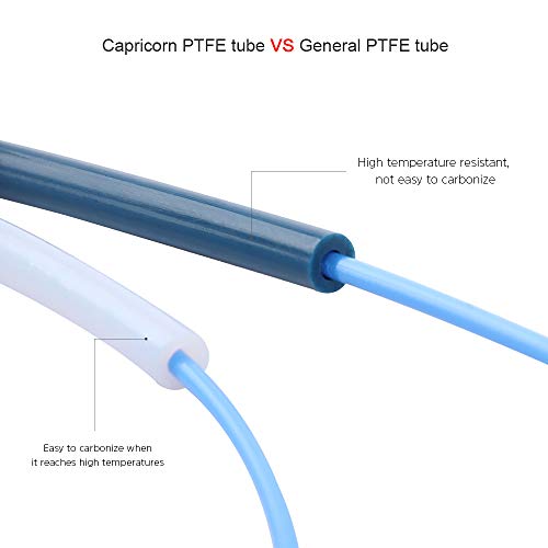 Tubo de PTFE, auténtico tubo de teflón PTFE Capricorn 1 metro Con cortatubos, 2 conector neumático pc4-M6 y 2 conector pc4-M10 para impresora 3D filamento de 1,75 mm