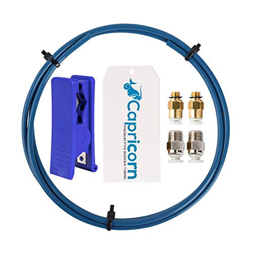 Tubo de PTFE, auténtico tubo de teflón PTFE Capricorn 1 metro Con cortatubos, 2 conector neumático pc4-M6 y 2 conector pc4-M10 para impresora 3D filamento de 1,75 mm