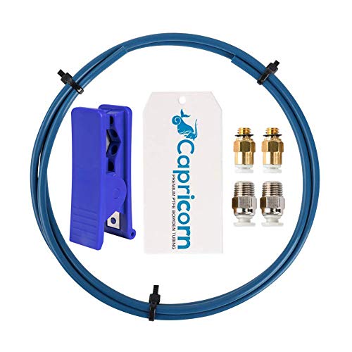 Tubo de PTFE, auténtico tubo de teflón PTFE Capricorn 1 metro Con cortatubos, 2 conector neumático pc4-M6 y 2 conector pc4-M10 para impresora 3D filamento de 1,75 mm