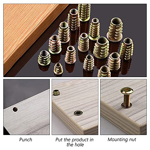 Tuercas de Rosca Hexagonal, 230 piezas Tuercas Hexagonales con 5 Llaves Allen, Tuercas para Madera, Tuercas de Inserción de Aleación de Zinc, Remaches Roscados, Insertos de Tuercas M4 M5 M6 M8 M10