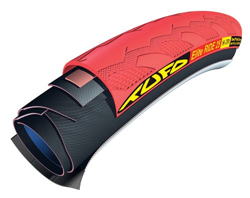 Tufo Elite Ride Cubierta Tubular, Rojo/Negro, 23mm 28"