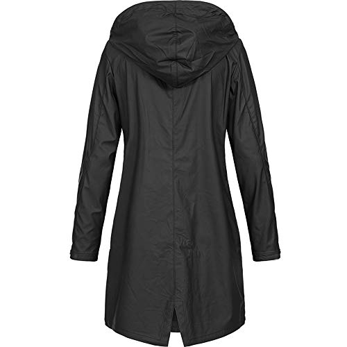 TWIOIOVE Abrigo Largo Impermeable Mujer Ligero Chubasqueros Impermeable Chaqueton con Capucha Rompevientos Secado Rápido Tops Montañismo Cardigan Outwear Casual Tallas Grandes