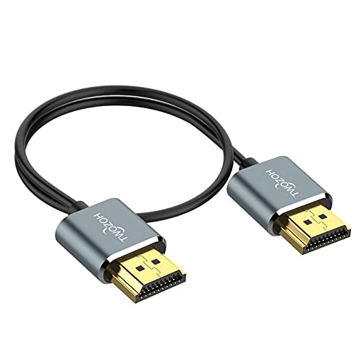 Twozoh Cable HDMI a HDMI Ultra Fino 7,5M, Cable HDMI 2.0 hiper delgado, extremo flexible Cable HDMI compatible con 3D/4K 60Hz, 2160P, 1080P