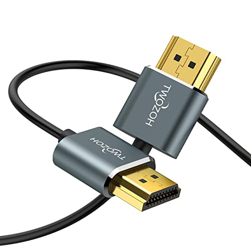 Twozoh Cable HDMI a HDMI Ultra Fino 7,5M, Cable HDMI 2.0 hiper delgado, extremo flexible Cable HDMI compatible con 3D/4K 60Hz, 2160P, 1080P